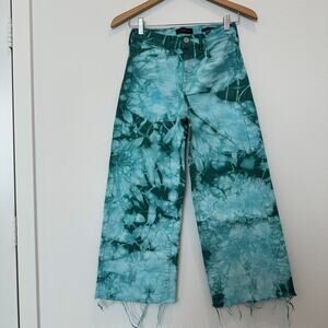 Banana Republic tie dye re-worked hand dyed high-rise wide leg cropped jeans 25P